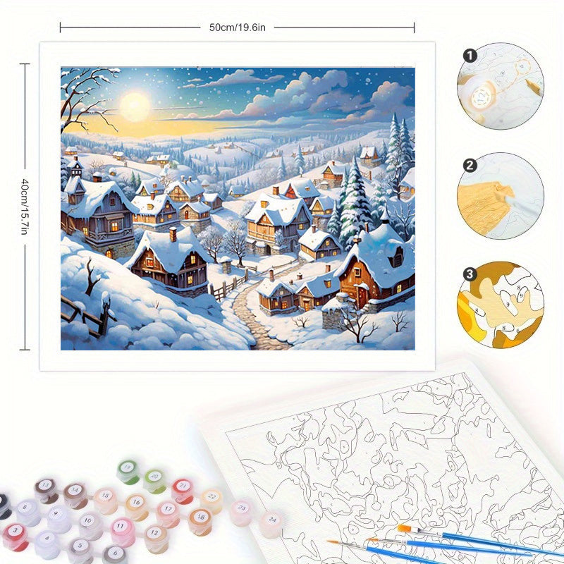 'Snow Village' Paint By Numbers