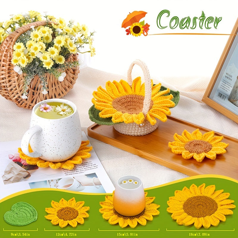 “Sunflower” Coasters Crochet Kit