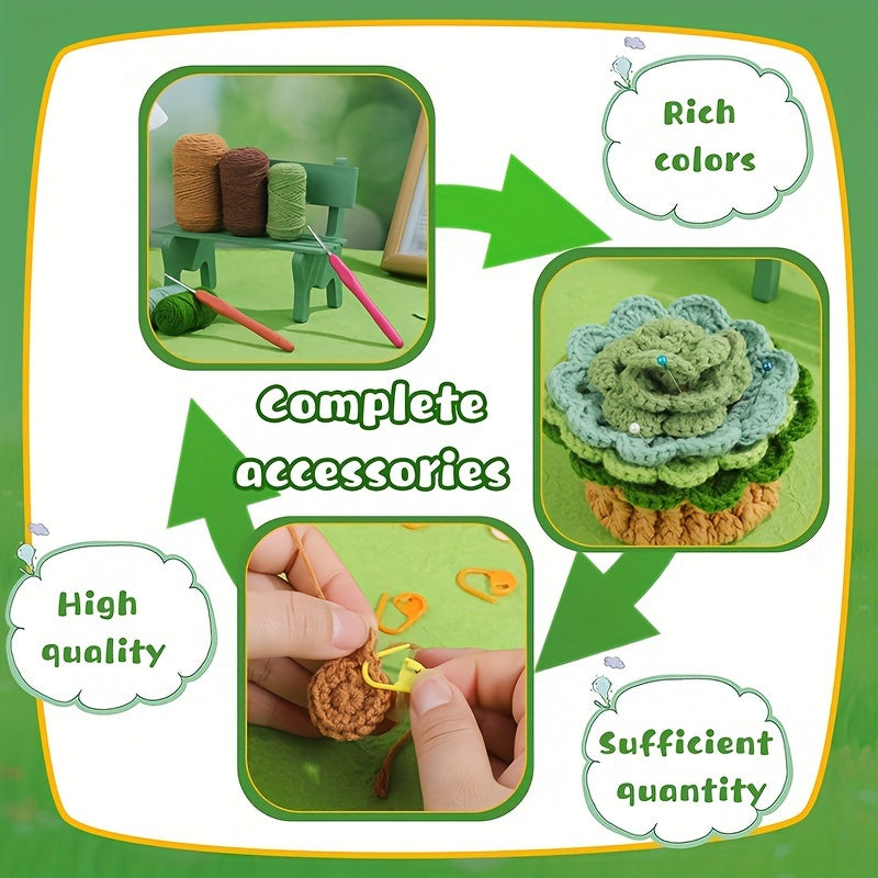 “Green Plant” Coasters Crochet Kit